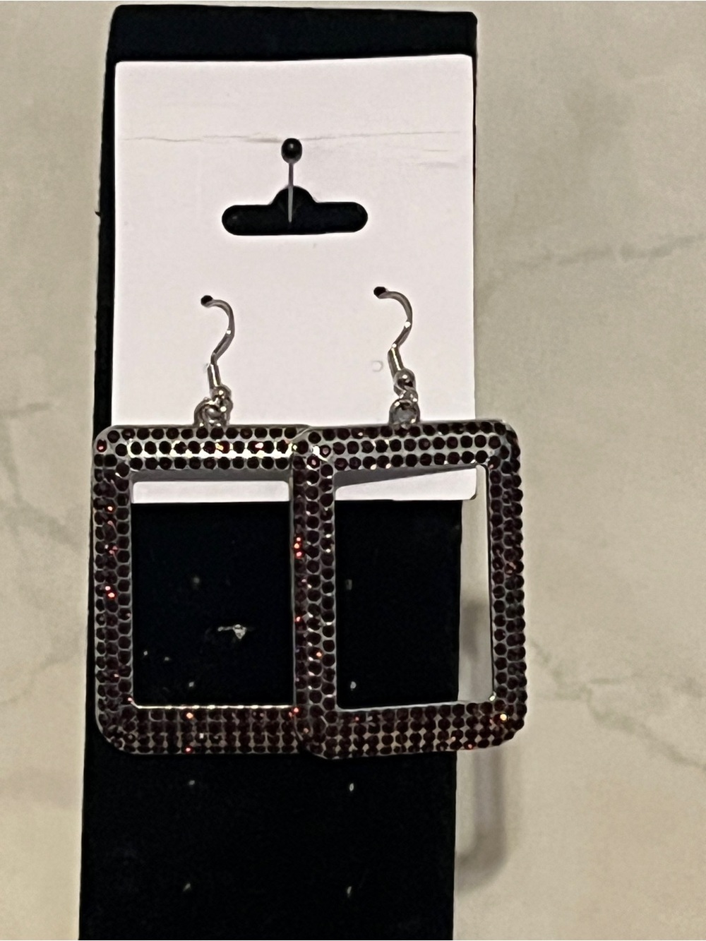 Paparazzi Purple-Tone Square Drop Earrings
